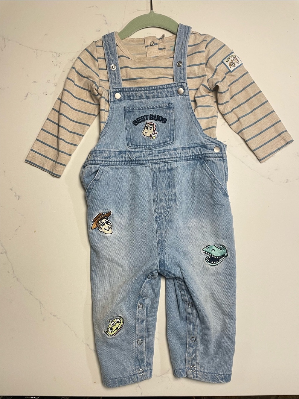 Toy Story 'Best Buds' Light Blue Denim Overalls 18M